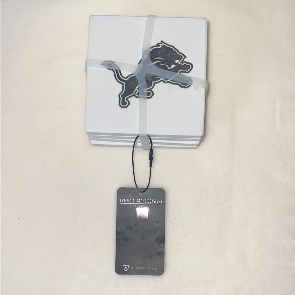 Detroit Lions Artificial Stone Coasters – 4 Pack – NWT - Picture 2 of 6